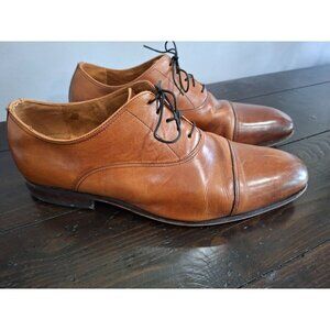 Florschiem Brown Leather Cap Toe Lace-up Oxfords/Pre-owned, 11D